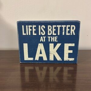 Wooden Lake Sign